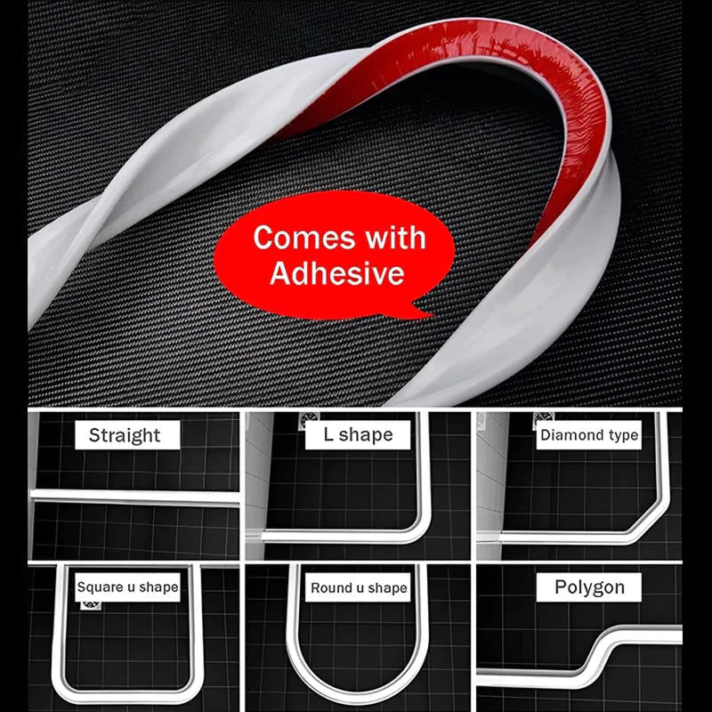 🚿50% OFF NOW! Self‑Adhesive Water Retaining Strip – Flexible Shower Water Barrier Dam, Stop Bathroom Water Splashing & Flooding for Wet‑Dry Separation