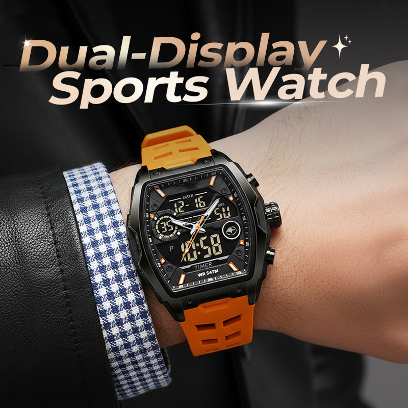 ⌚ Read It in the Dark – Men's Dual Display Sports Watch with Luminous Dial. Waterproof & Rugged. 50% Off. UK Stock