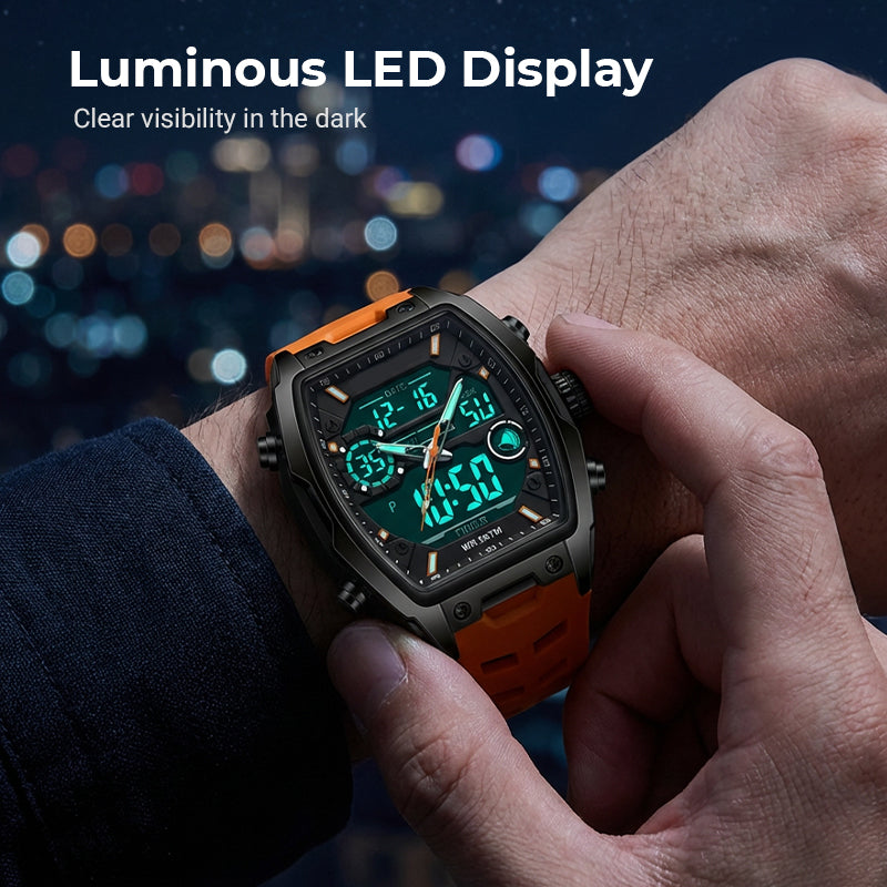 ⌚ Read It in the Dark – Men's Dual Display Sports Watch with Luminous Dial. Waterproof & Rugged. 50% Off. UK Stock