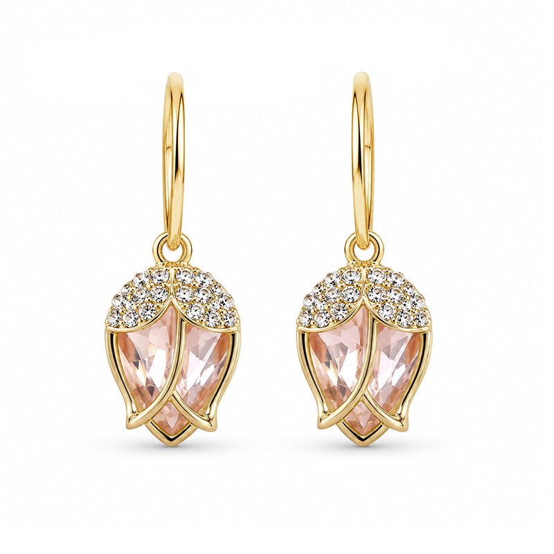 📢📢50% OFF !! ⏰Elegant Rosebud C-Shaped Hoop Earrings