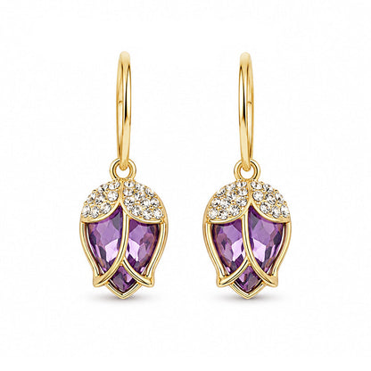 📢📢50% OFF !! ⏰Elegant Rosebud C-Shaped Hoop Earrings