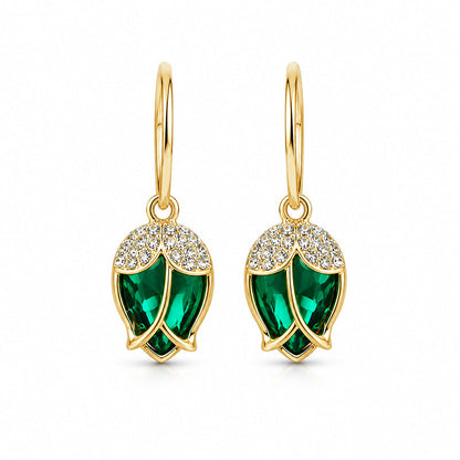 📢📢50% OFF !! ⏰Elegant Rosebud C-Shaped Hoop Earrings