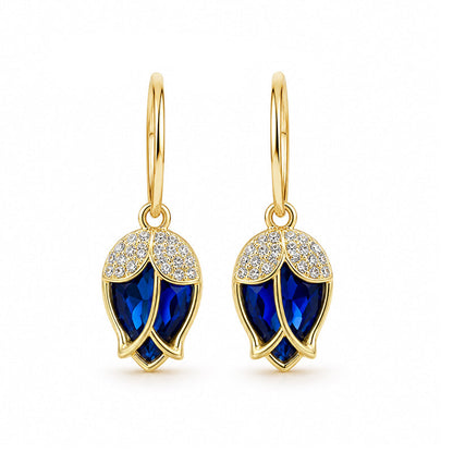 📢📢50% OFF !! ⏰Elegant Rosebud C-Shaped Hoop Earrings
