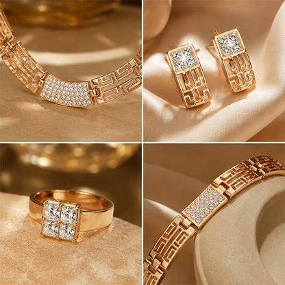 📢📢40% OFF !! ⏰ Elegant Rhinestone Jewelry 4-Piece Set