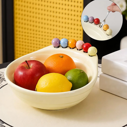 Playful Foot-Shaped Snack Bowl with Integrated Fruit Forks