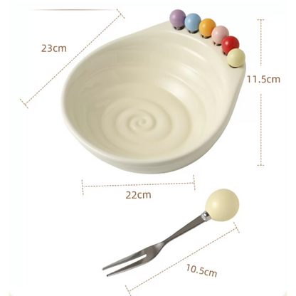 Playful Foot-Shaped Snack Bowl with Integrated Fruit Forks
