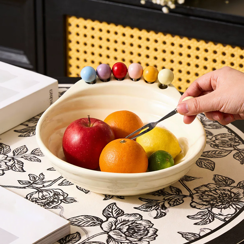 Playful Foot-Shaped Snack Bowl with Integrated Fruit Forks