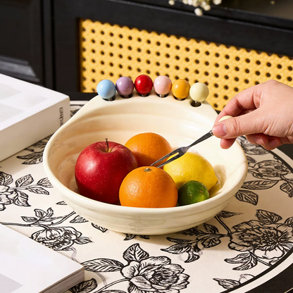 Playful Foot-Shaped Snack Bowl with Integrated Fruit Forks