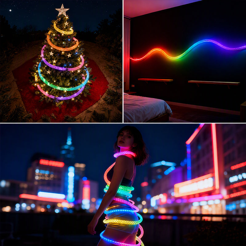 📢📢50% OFF !! ⏰Dragon Scale Woven LED Neon Rope Light