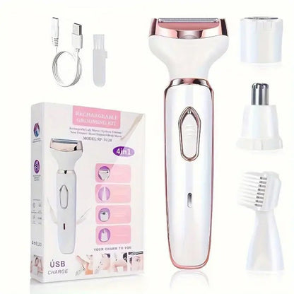 🏆 Last Day Special Price £13.99 ! ⚡ 4‑In‑1 Electric Cordless Lady Body Hair Shaver – smooth gentle shaving, cord‑free convenience, multi‑head design, ideal for body, armpit and bikini line grooming ✨