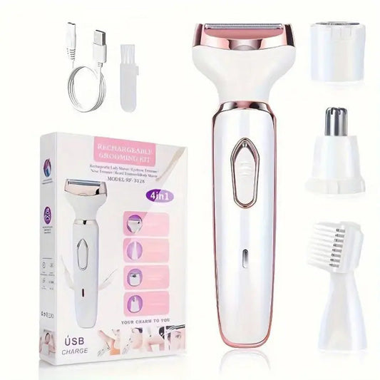 🏆 Last Day Special Price £13.99 ! ⚡ 4‑In‑1 Electric Cordless Lady Body Hair Shaver – smooth gentle shaving, cord‑free convenience, multi‑head design, ideal for body, armpit and bikini line grooming ✨