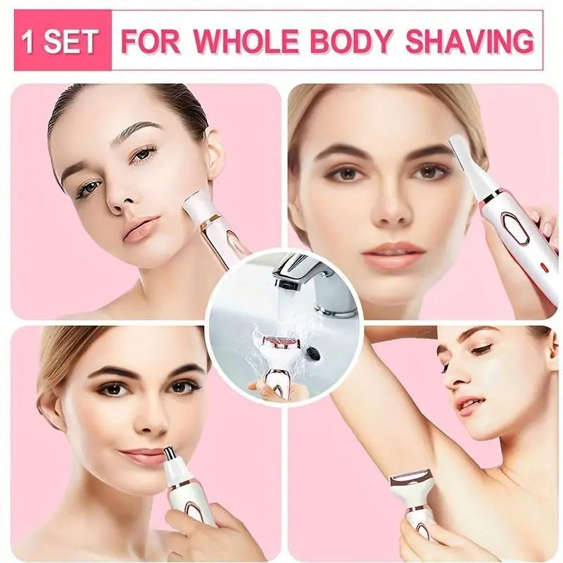 🏆 Last Day Special Price £13.99 ! ⚡ 4‑In‑1 Electric Cordless Lady Body Hair Shaver – smooth gentle shaving, cord‑free convenience, multi‑head design, ideal for body, armpit and bikini line grooming ✨