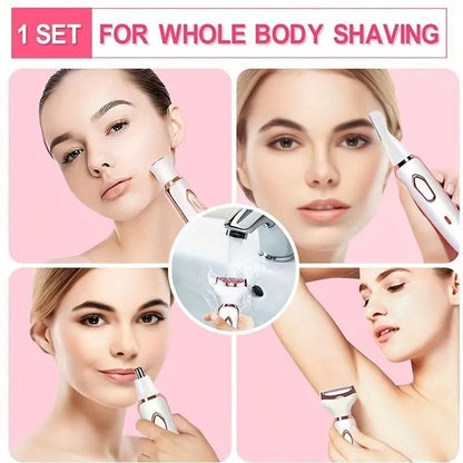 🏆 Last Day Special Price £13.99 ! ⚡ 4‑In‑1 Electric Cordless Lady Body Hair Shaver – smooth gentle shaving, cord‑free convenience, multi‑head design, ideal for body, armpit and bikini line grooming ✨