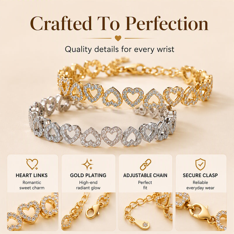 🎉 2026 Sale — Over 28,700 Sold!💎 Women's Elegant Sparkling Heart Bracelet