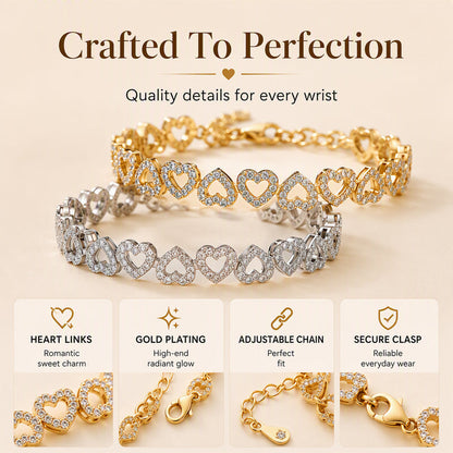 🎉 2026 Sale — Over 28,700 Sold!💎 Women's Elegant Sparkling Heart Bracelet