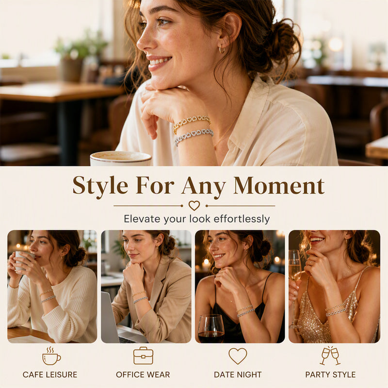 🎉 2026 Sale — Over 28,700 Sold!💎 Women's Elegant Sparkling Heart Bracelet