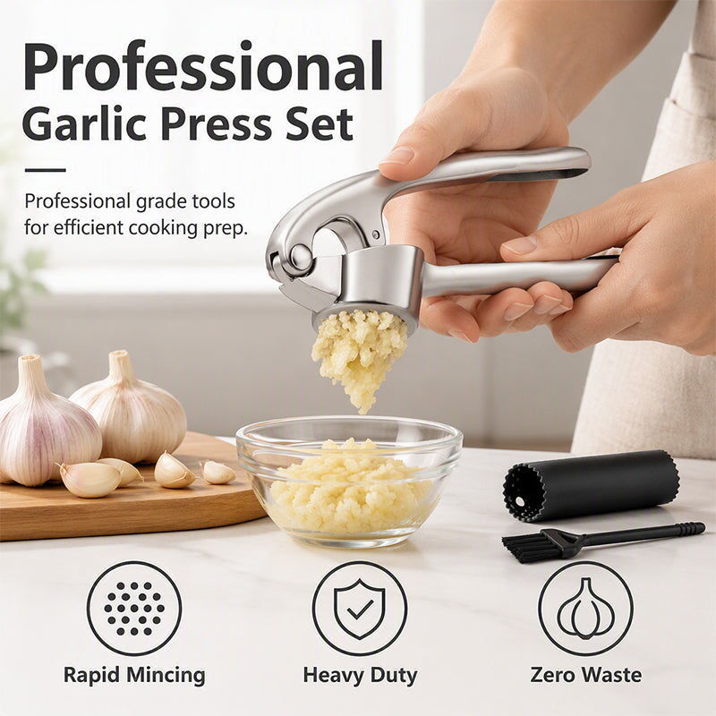 Premium Garlic Press with Soft Easy-Squeeze Ergonomic Handle