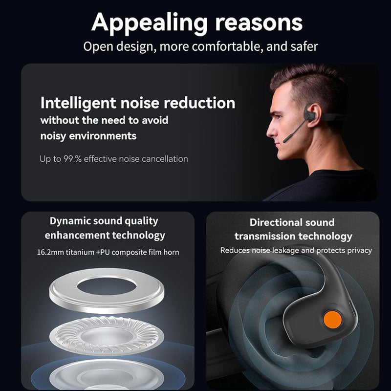 🎧 50% OFF NOW! 🎤 Open-Ear Bluetooth Headset with Noise-Cancelling Mic – Open-ear comfort, clear calls & lightweight – Perfect for work, sports & daily use 🔇