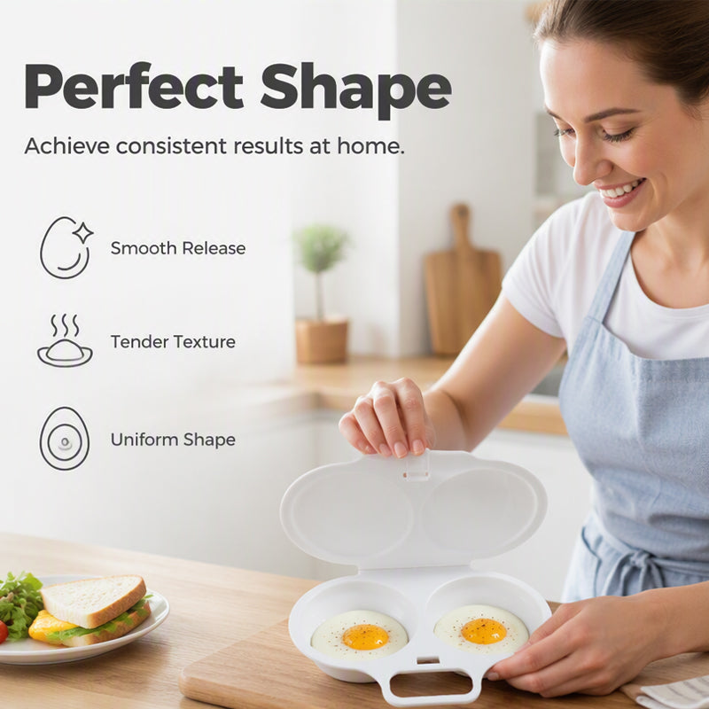 ⏰Last Day Special Price ￡9.99!!⏰ Microwave Egg Poacher – Dual-Cavity Steamer, Rapid Heating, Non-Stick PP – Ideal for Home, Office & Travel! 🔥