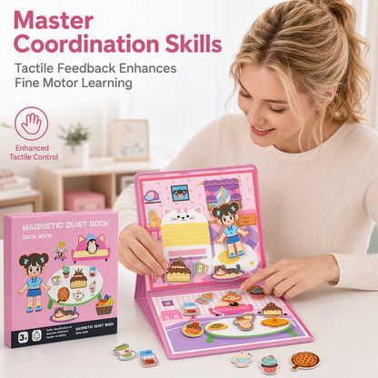🎀50% OFF📒Kids Magnetic Quiet Book🧩Folding Puzzle Scene Early Educational Toy for Boys Girls👦