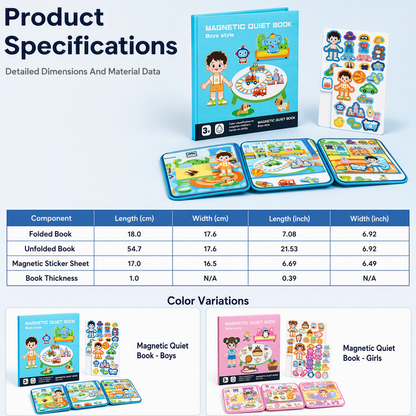 🎀50% OFF📒Kids Magnetic Quiet Book🧩Folding Puzzle Scene Early Educational Toy for Boys Girls👦