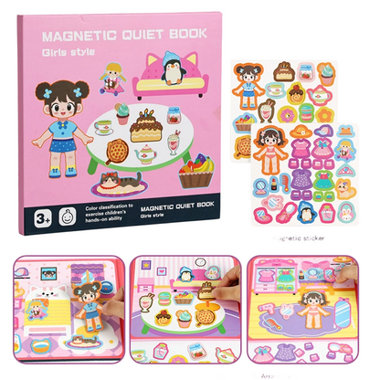 🎀50% OFF📒Kids Magnetic Quiet Book🧩Folding Puzzle Scene Early Educational Toy for Boys Girls👦
