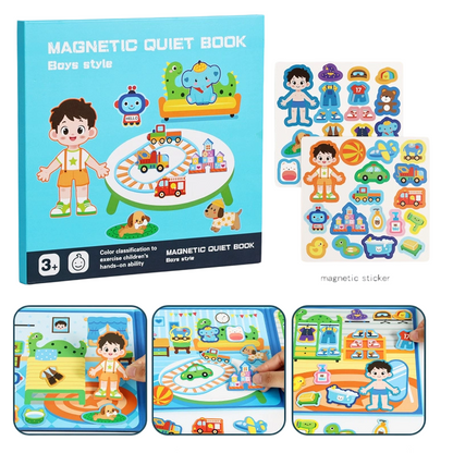 🎀50% OFF📒Kids Magnetic Quiet Book🧩Folding Puzzle Scene Early Educational Toy for Boys Girls👦