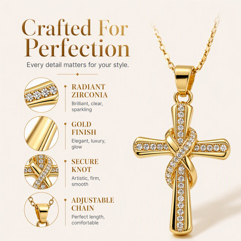 🎉 2026 Sale — Over 20 800 Sold!✨ Women's Sparkling Twisted Knot Cross Pendant Necklace