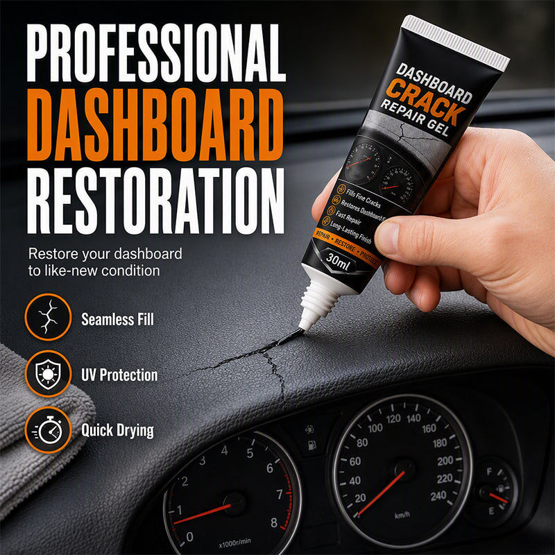 🚗50% OFF NOW! Professional Car Dashboard Crack Repair Gel‑Quick‑Drying Seamless Filler with UV Protection, Auto Interior Restoration Cream for Cracked Leather & Plastic Dashboards
