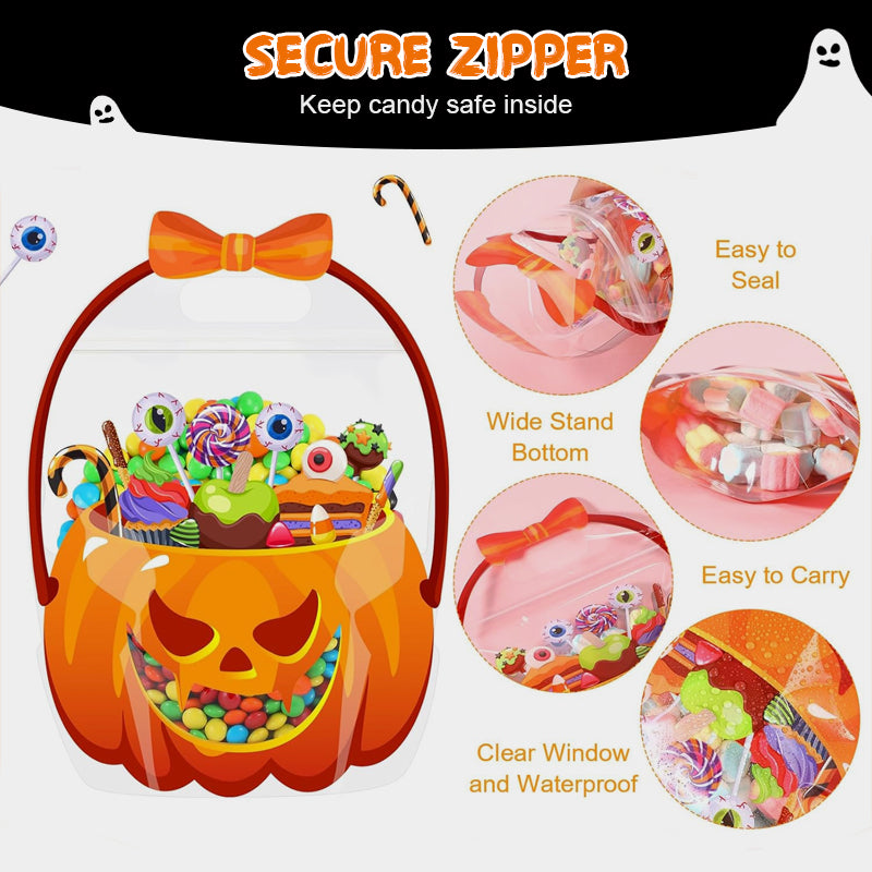 Halloween Transparent Pumpkin Favor Bags（10 tablets per package）