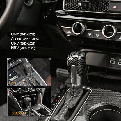 📢📢50% OFF !! ⏰Gear Shift Knob Cover for 2018-2025 Civic Carbon Fiber Trim