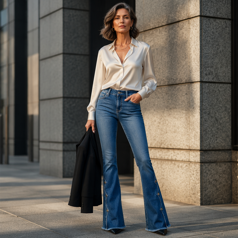 ⏰Last Day Sale 49% OFF& Free Shipping✈️💃Women High Waisted Distressed Flare Jeans