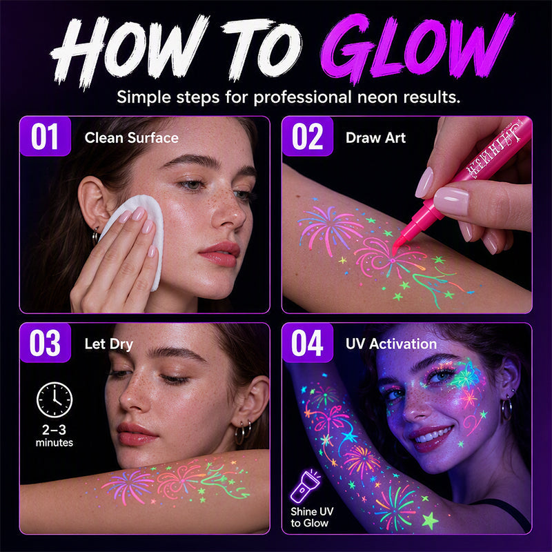 Glow Party Tattoo Pens