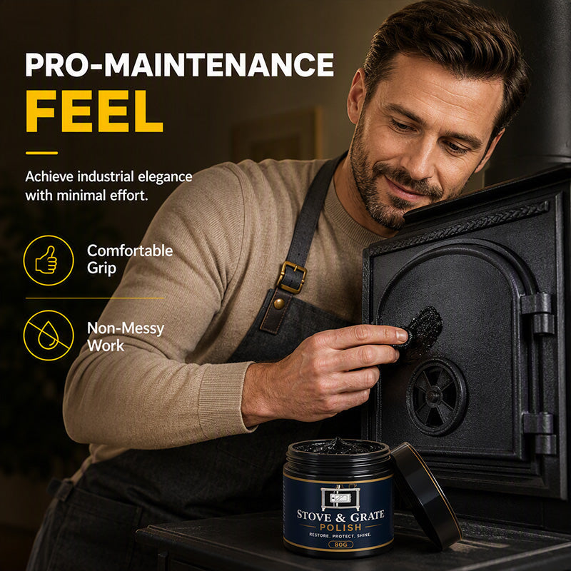 🛒50% OFF✨Cast Iron Stove Polish with Sponge – Cleans, polishes, and protects your cast iron stove ✨