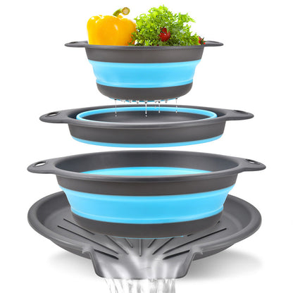 🥗 New Arrivals 49% OFF💥3-Piece Collapsible Colander Set with Draining Base – Space-Saving Kitchen Strainers for Fruits, Pasta & Vegetables