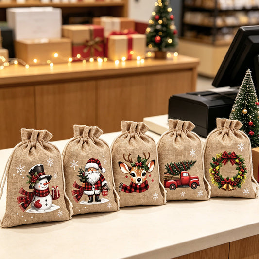 🎄🔥Christmas Drawstring Gift Bags