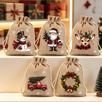 📢📢49% OFF !! ⏰Christmas Drawstring Gift Bags