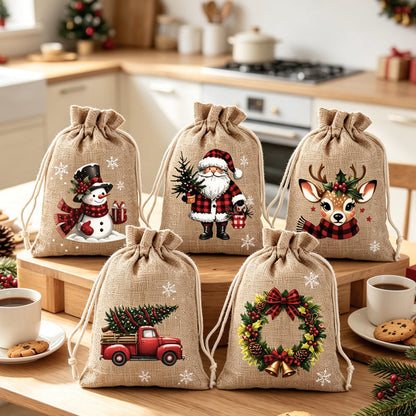 📢📢49% OFF !! ⏰Christmas Drawstring Gift Bags