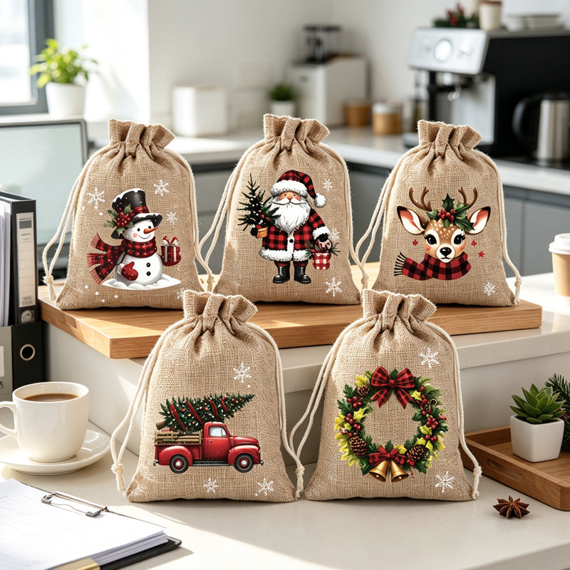 📢📢49% OFF !! ⏰Christmas Drawstring Gift Bags