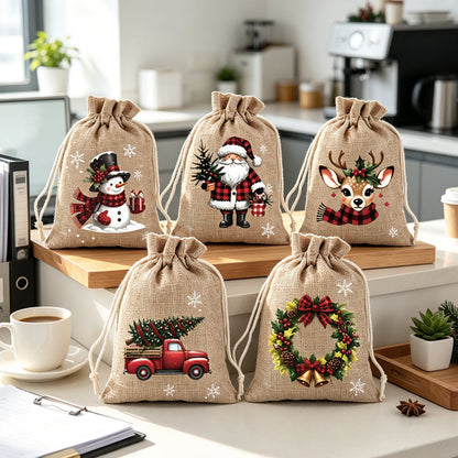 📢📢49% OFF !! ⏰Christmas Drawstring Gift Bags