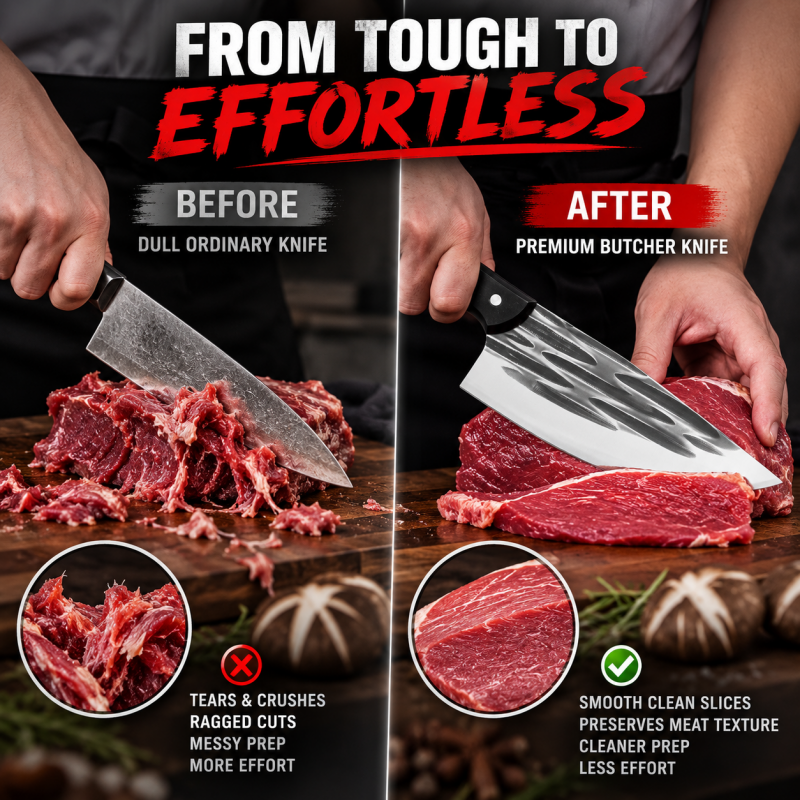 📢📢Hot Deal !!⏰49% Off Limited Time! Hand Forged Blacksmith Butcher Knife ✨ Ultra-Sharp Kitchen Meat Cleaver