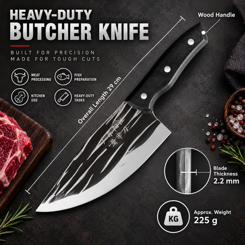 📢📢Hot Deal !!⏰49% Off Limited Time! Hand Forged Blacksmith Butcher Knife ✨ Ultra-Sharp Kitchen Meat Cleaver
