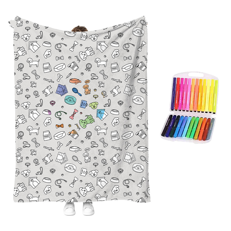 🏆 LIMITED-TIME 49% OFF! 🎨 DIY Coloring Blanket Kit: Ultra-Soft, Skin-Friendly, Washable Markers, Creative Fun for Kids & Adults