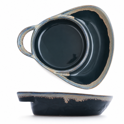🥄Last Day 49% OFF – Retro Ceramic Divided Baking Dish with Single Handle