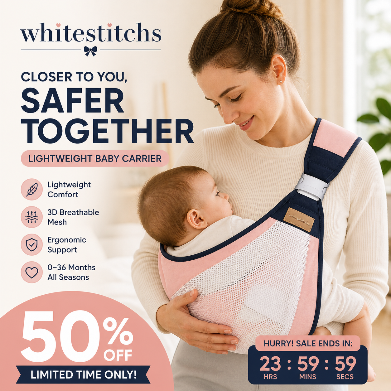 🎉 2026 Sale — Over 30,000 Sold! 👶 4-in-1 Breathable Baby Carrier – 0-36 Months, Front/Back/Facing In/Out – Hands-Free Comfort for Parent & Baby! ✨
