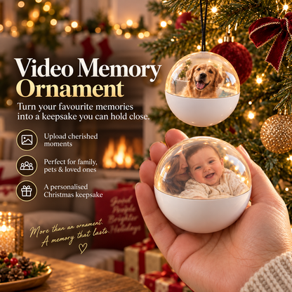 🎄 Video Memory Ornament – Personalised Photo & Video Christmas Keepsake