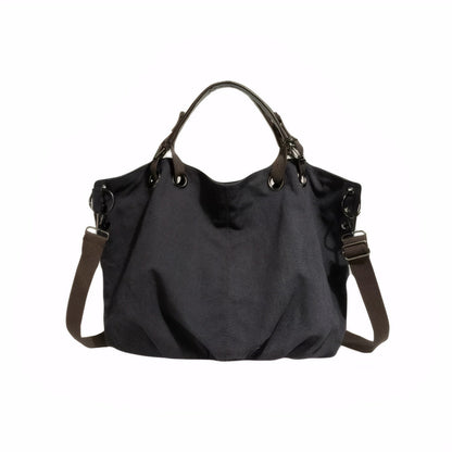 Vintage Canvas Tote Bag for Women Large Capacity Commuter Crossbody Handbag